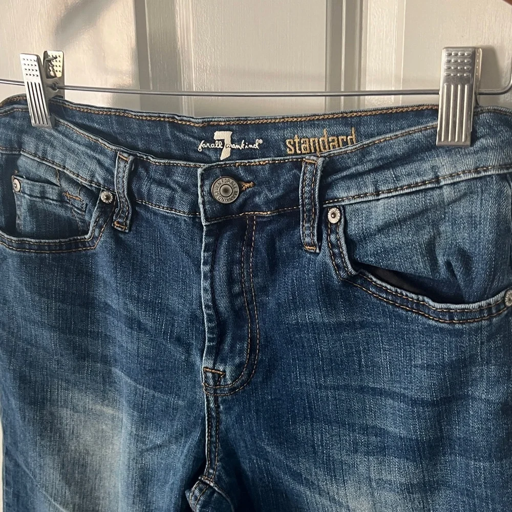 7 FAM Standard Jeans straight leg stretch Size 14 med/dark wash